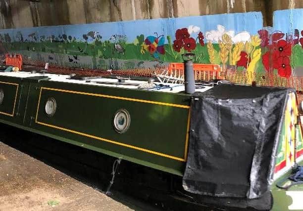 Rothersthorpe Primary School's mural in the canal tunnel. Photo: Nicola Fountain