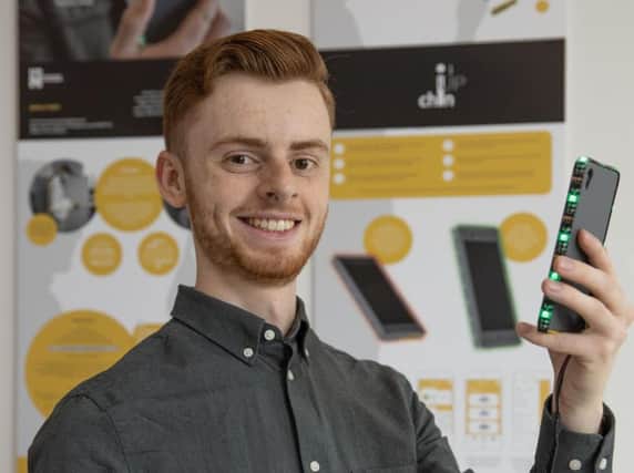Joshua Taylor invented the Chin Up mobile phone app to help people suffering from neck and back injuries caused by hunching over their phones.