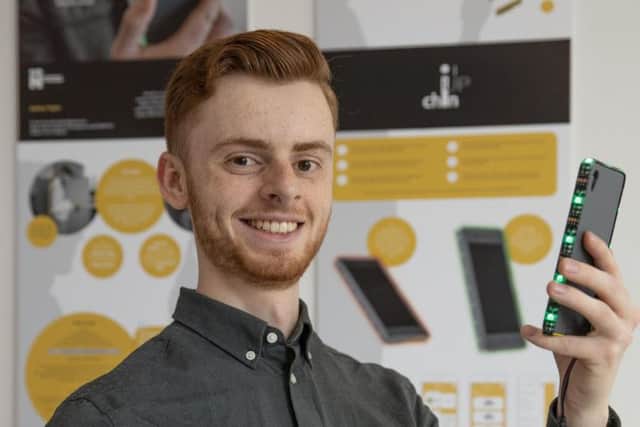 Joshua Taylor invented the Chin Up mobile phone app to help people suffering from neck and back injuries caused by hunching over their phones.