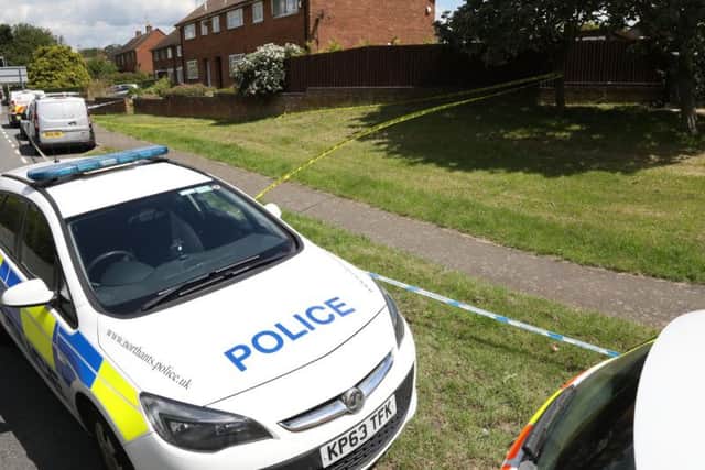 Parts of the village were taped-off