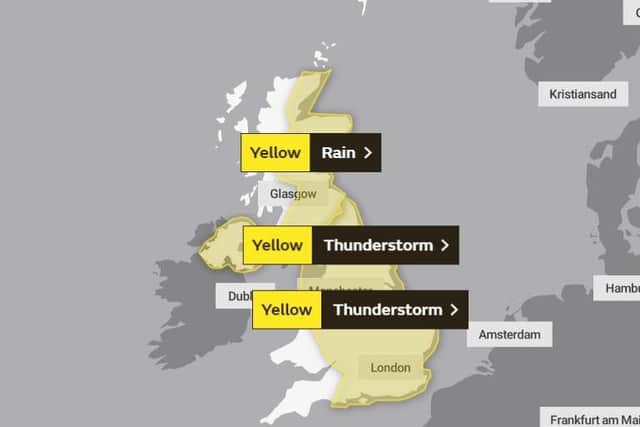 Storms are set to sweep across much of the UK today and tomorrow