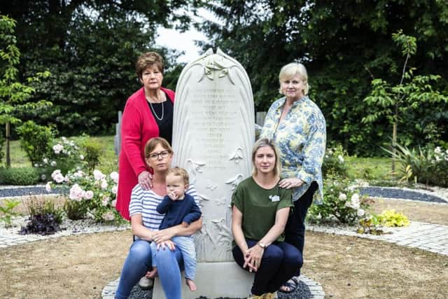 Pictured: top-left chair Maggie Berrow, befriender Paula Bryans, top-right treasurer Viv Jameson and befriender Amy Manfield.