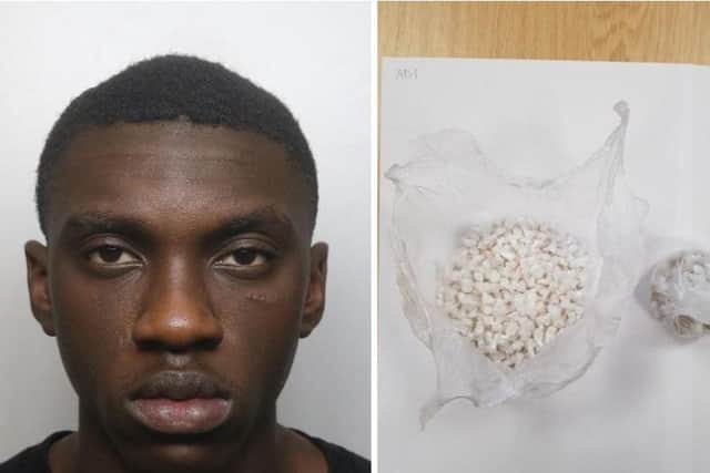Lawrence Boateng was caught after he chucked away a package of drugs worth up to 7,000.