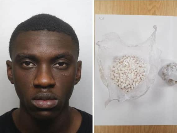 Lawrence Boateng was caught after he chucked away a package of drugs worth up to 7,000.