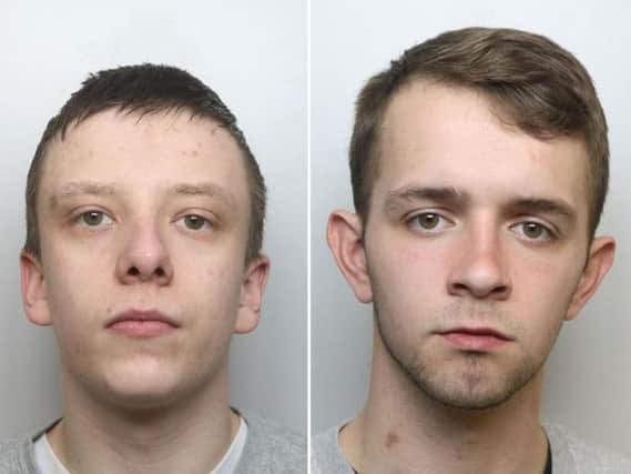Aiden Mandley (left) and Ryan Thornhill (right) are wanted by police in connection to a burglary in East Hunsbury.