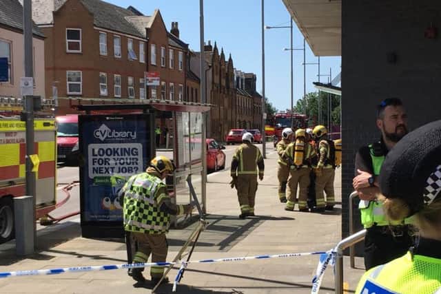Marefair in Northampton town centre is shut after a suspected gas explosion.