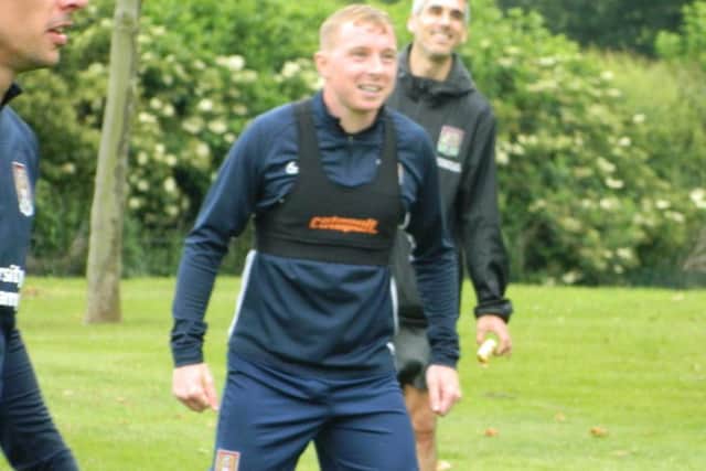 Nicky Adams in training at Moulton College on Wednesday