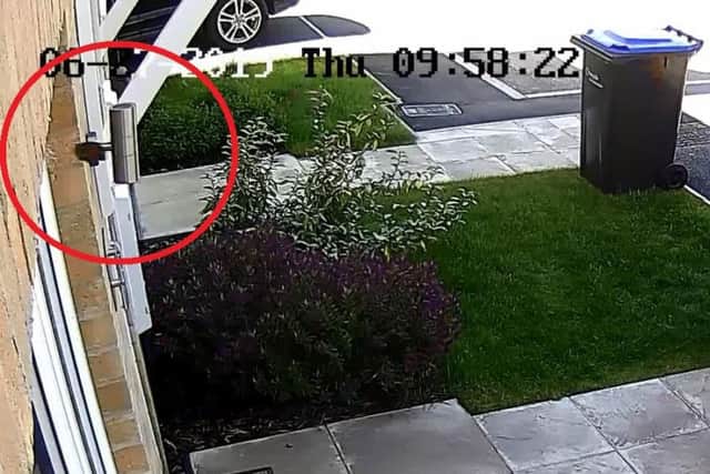 A piece of rubble left on a new-build estate was launched by a lawnmower into someone's window.