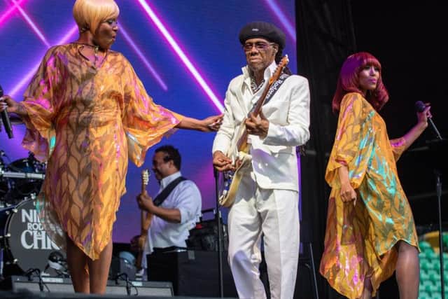 The trio were accompanied by an eight-piece band and brought the house down for their hour and a half long performance.