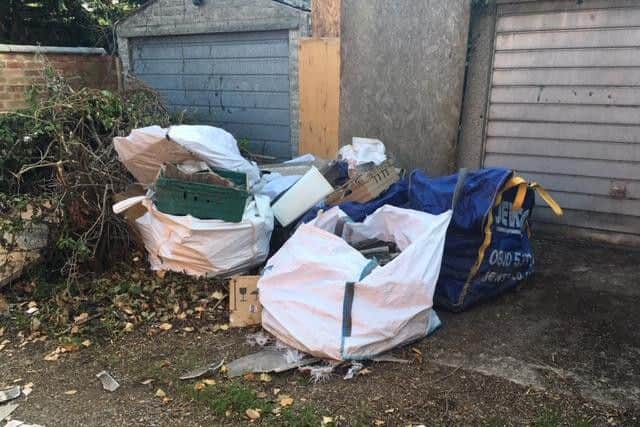 Piles of rubbish were left in an access road in Phippsville over the weekend.