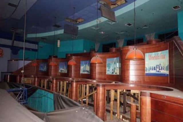 Inside the closed nightclub.