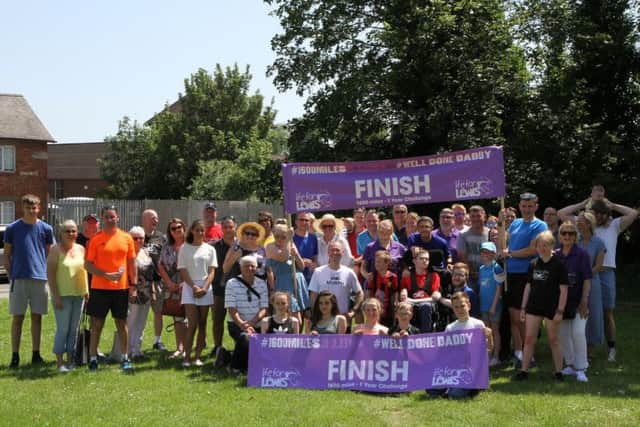 The Herbert family and friends at the finish line