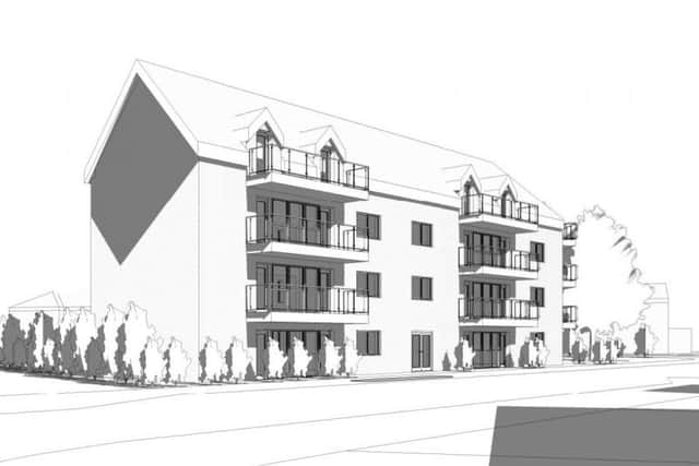 A street view drawing on Northampton Borough Council's planning page shows a block of flats in place of the King David.