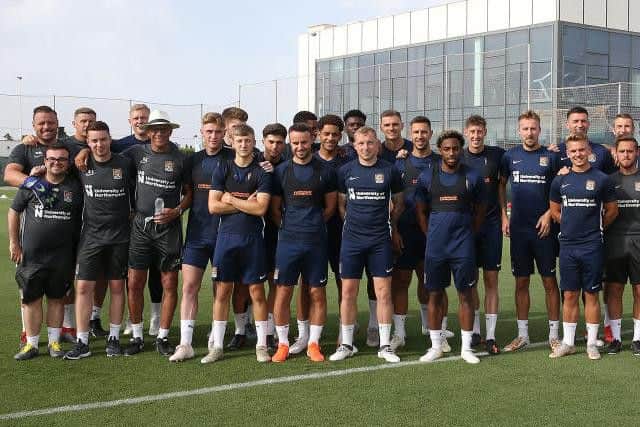 The Cobblers squad ahead of their first training session in Spain (Pictures: Pete Norton)