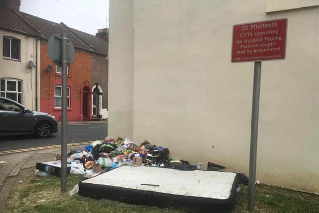 The rotting pile of rubbish in St Michael's Road