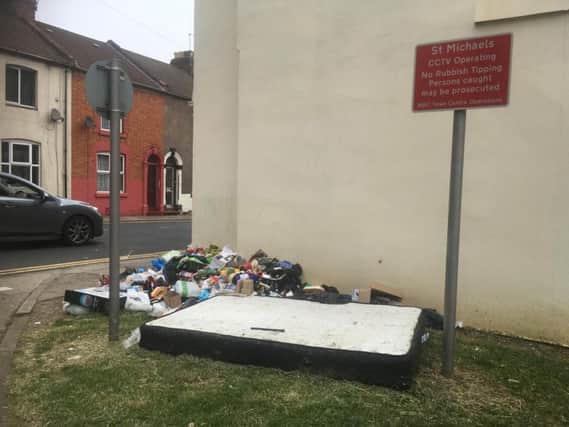 The rotting pile of rubbish in St Michael's Road