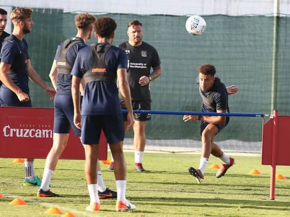 The Cobblers players enjoyed a head tennis tournament on Wednesday evening (Picture: Pete Norton)