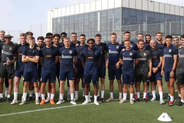 The Cobblers squad ahead of the first day of training
