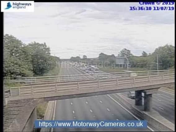 An entire stretch of the M1 southbound between J16 and J18 has been closed.