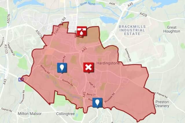 Residents in this area may have no water or low pressure
