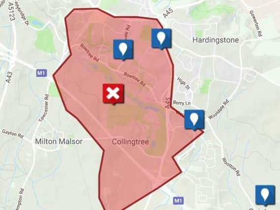 The affected areas around Mereway