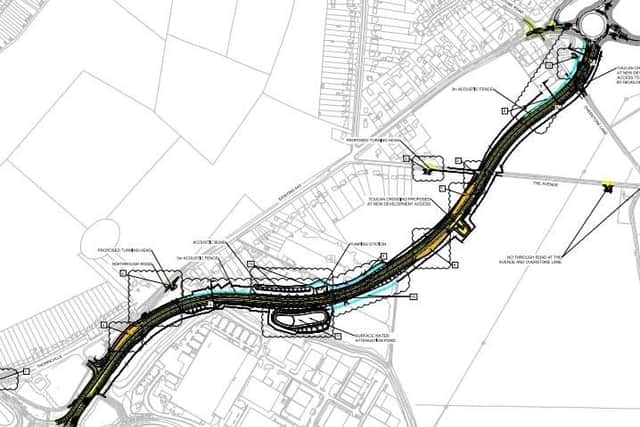 A layout of the new A43 Moulton bypass