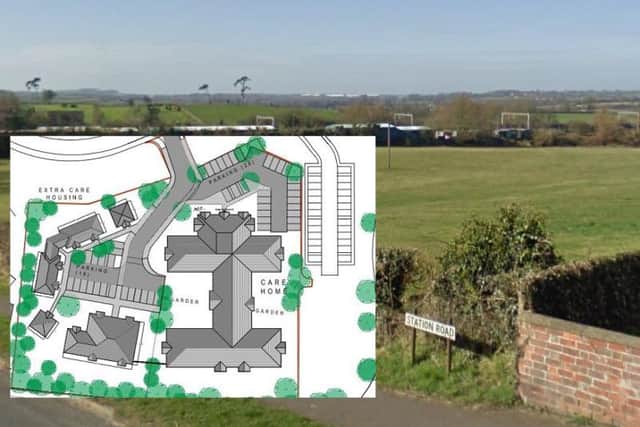 The rights to build a 72-bed care home near Long Buckby has gone on the market.