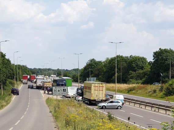 The A45 remained close for several hours.