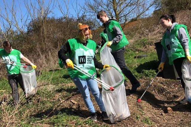 A litter pick in Wellingborough organised by McDonald's. Photo: McDonald's