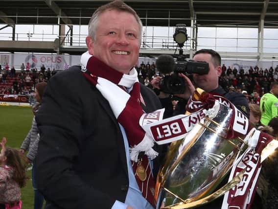 Chris Wilder managed the Cobblers to their Sky Bet League Two title success in 2016