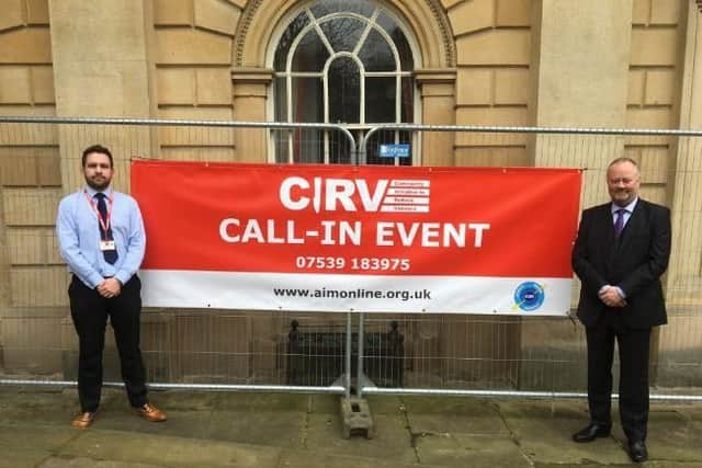 Inspector Daryl Lyon and Doctor William Graham at a CIRV event NNL-190718-135126005