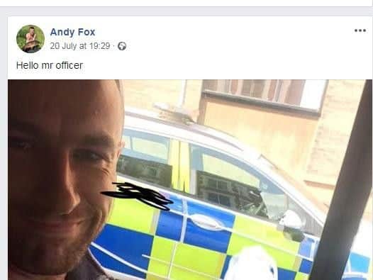 Andrew Fox taunts police on his Facebook page