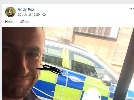 Andrew Fox taunts police on his Facebook page