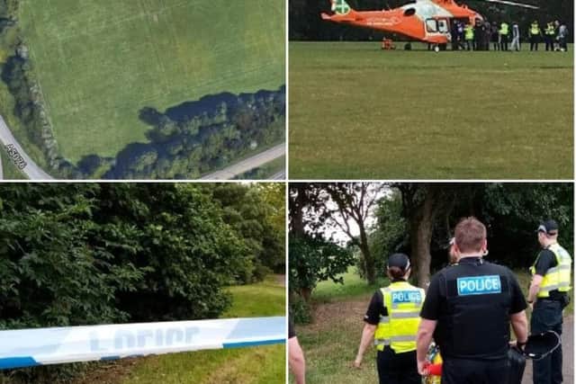 Police taped off the playing fields in Ecton Brook on Sunday afternoon for a few hours.