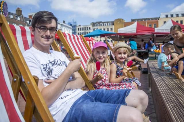 A giant sandpit, deck chairs, fairground rides and peek-through photo boards will be available for everyone to enjoy this summer.