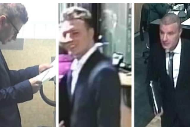 CCTV showed how Mosdell dressed smartly and 'grinned' to help him fool bank staff.