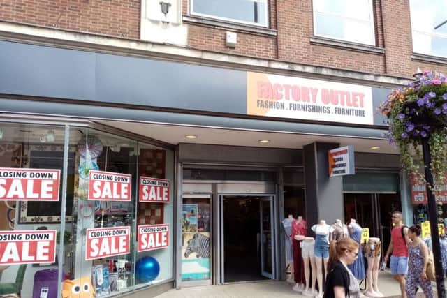 The "Factory Outlet" store in Abington Street has put closing down sale signs in its windows.
