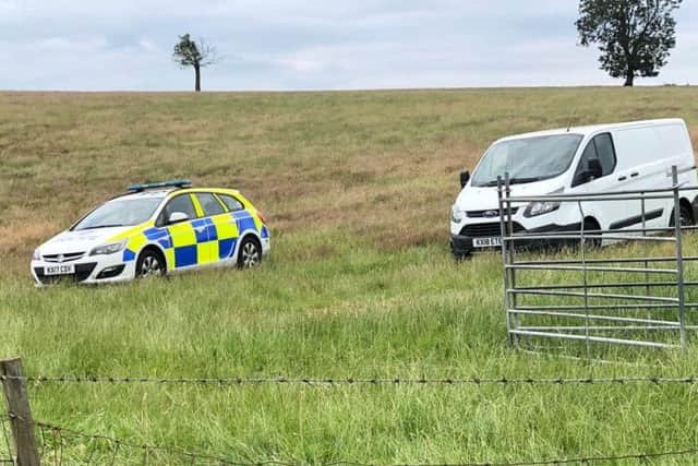 Police at the scene of one of the sheep attacks in Northamptonshire. Photo: Northamptonshire Police