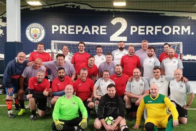 The three ManvFat Northampton squads who travelled to Manchester City for the ManvFat Festival