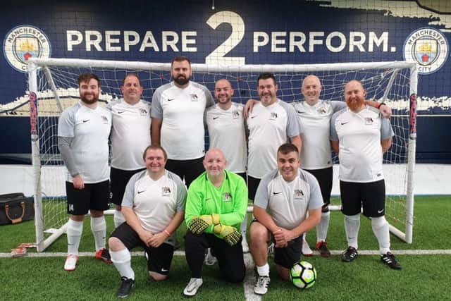 Choux Army. Back row: Thom Cosgrove; Antony Witheyman; Craig Hackleton; Antonio Nacca; Jerry Metcalfe; John Merchant; Ade Harrison. Front row: Wayne Tuckfield; Rich Rate; Scott Dickens.