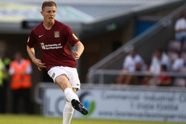 Scott Wharton was straight into the action, playing 45 minutes against MK Dons just hours after signing. Picture: Pete Norton
