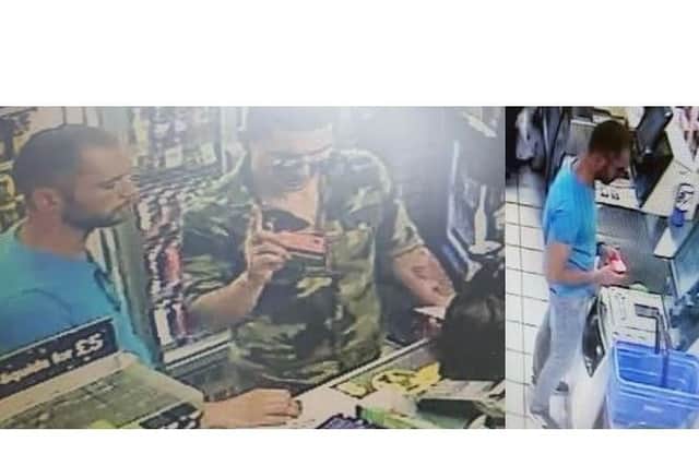 Police want to speak to these two men after a bank card was fraudulently used in Northampton.