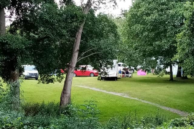 Around five caravans and accompanying vehicles have been spotted on the west side of Penn Valley Park.