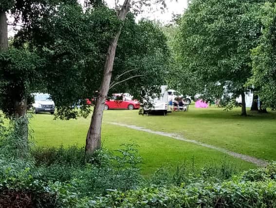 Around five caravans and accompanying vehicles have been spotted on the west side of Penn Valley Park.