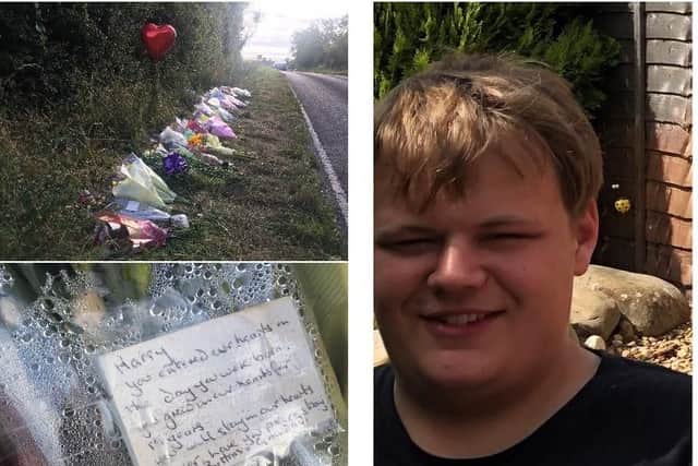 Floral tributes to Harry Dunn left outside Croughton