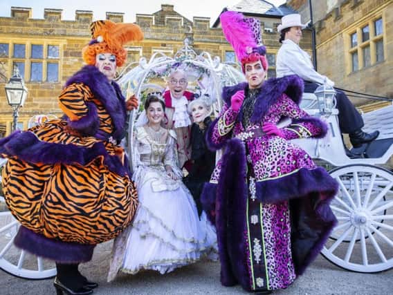 The Royal and Derngate launches Cinderella pantomime at Delapre Abbey with Anita Dobson as the Wicked Stepmother, Bernie Clifton as Baron Hardup, Tommy Wallace and David Dale as the Ugly Sisters and Charlotte Haines as Cinderella