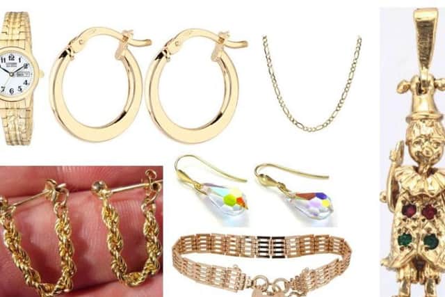 Northamptonshire Police CID have released this picture today of Betty's jewellery which was stolen in front of her.
