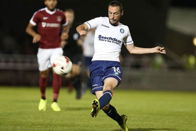 Michael Harriman in action for Wycombe against the Cobblers