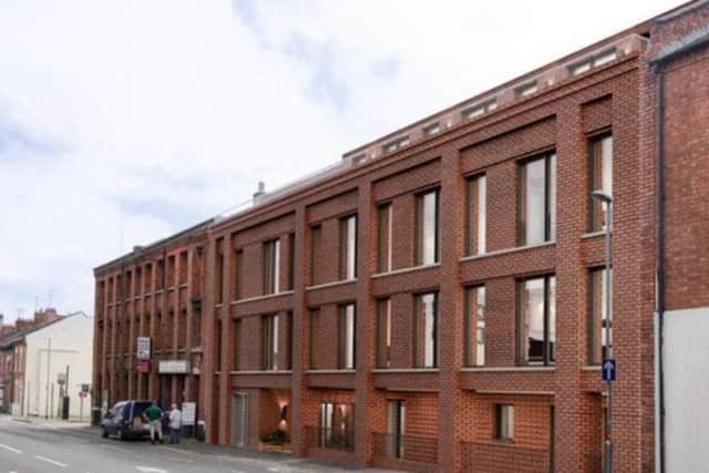 Architects drawings show what the building will look like upon completion.