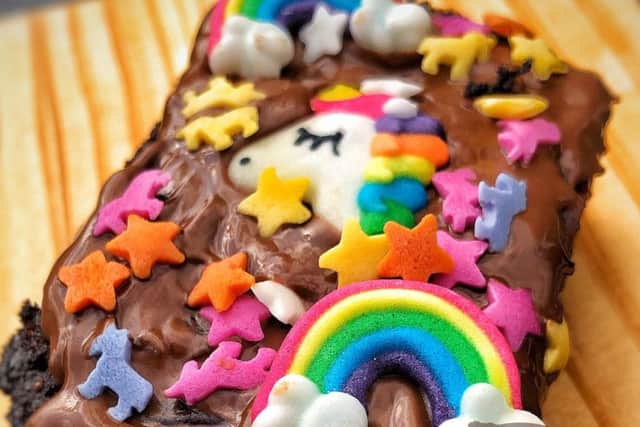 The unicorn explosion brownie from Brooklyn Brownie Co.